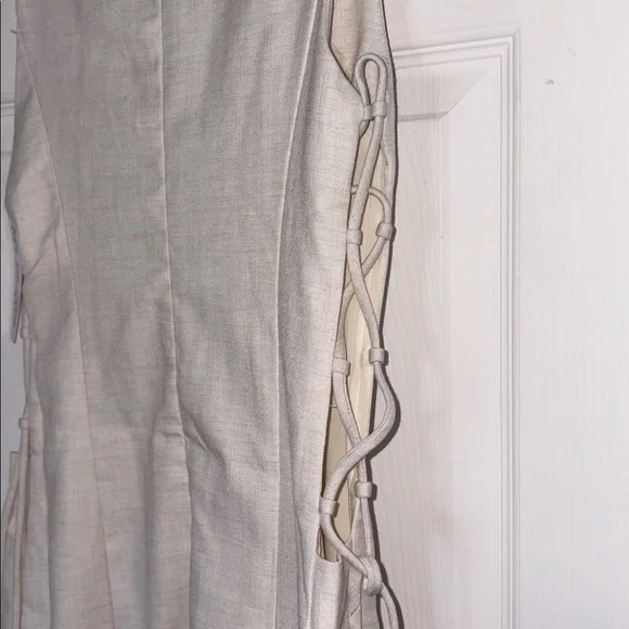 12th Tribe Vela Natural Linen Mini Dress Cream Size M - Picture 6 of 10